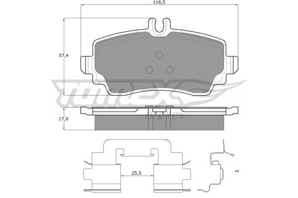 TOMEX BRAKES Bremžu uzliku kompl., Disku bremzes TX 12-76